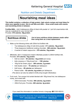Nourishing meal ideas - Kettering General Hospital