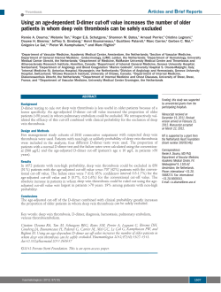 Using an age-dependent D-dimer cut