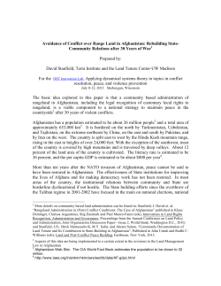 Avoidance of Conflict over Range Land in Afghanistan: Rebuilding