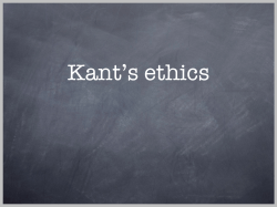 Kant`s ethics
