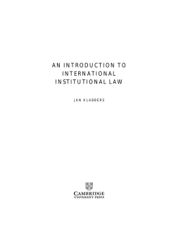 an introduction to international institutional law - Assets