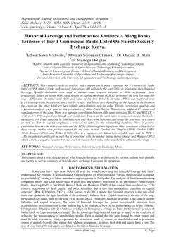 Financial Leverage and Performance Variance A Mong Banks