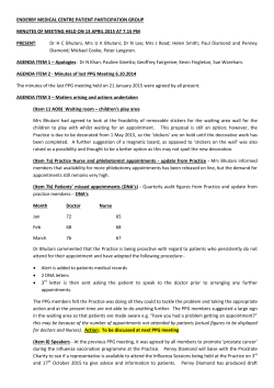 Meeting Minutes 13 April 2015
