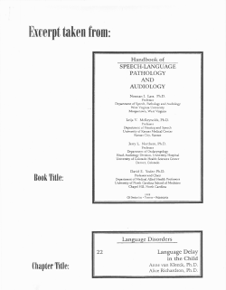 Language Delay in the Child - The Role of Language in Development