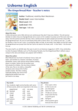 The Gingerbread Man &bull; Teacher`s notes