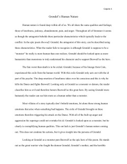 Grendel`s Human Nature - Miss Caputo`s Teaching Portfolio