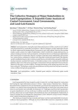 The Collective Strategies of Major Stakeholders in Land