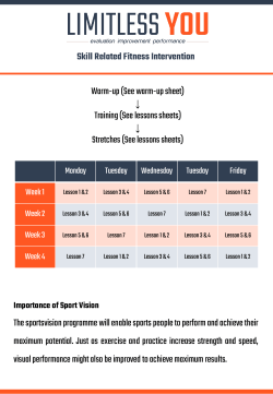 Skill Related Fitness Intervention Warm-up (See warm