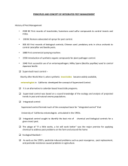 PRINCIPLES AND CONCEPT OF INTEGRATED PEST