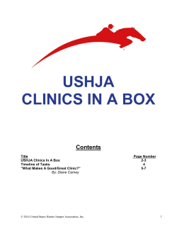 USHJA CLINICS IN A BOX
