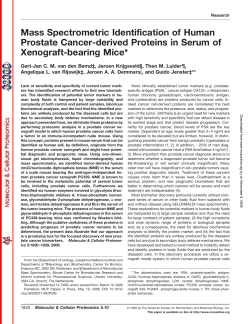 Mass Spectrometric Identification of Human Prostate Cancer