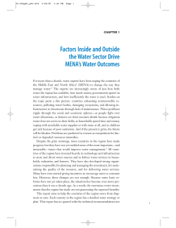 Factors Inside and Outside the Water Sector Drive MENA`s Water