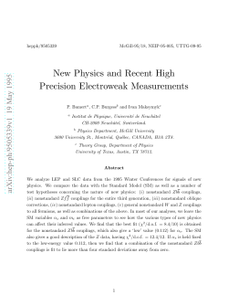 New Physics and Recent High Precision Electroweak Measurements