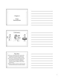 Chapter 6 Calorimetry Big Ideas