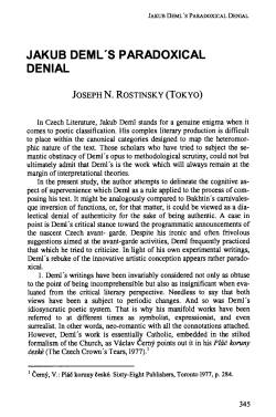 JAKUB DEML`S PARADOXICAL DENIAL