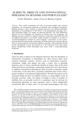 subjects, objects and intonational phrasing in spanish and portuguese