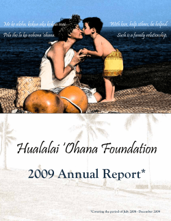 2008-2009 - Hualalai `Ohana Foundation