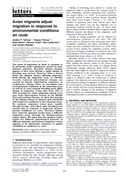 Avian migrants adjust migration in response to environmental
