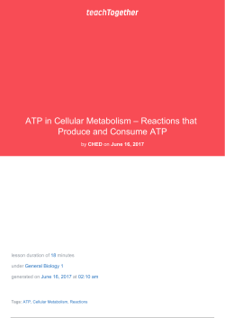 Reactions that Produce and Consume ATP