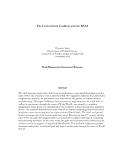 The Cotton-Grain Coalition and the RTAA - UNC