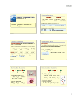 Chemical Equations Chemical Equations Chemical Equations