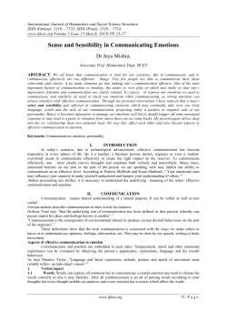 Sense and Sensibility in Communicating Emotions