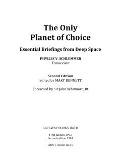 The Only Planet of Choice