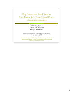 Population and Land Area in Distribution in Urban Coastal Zones