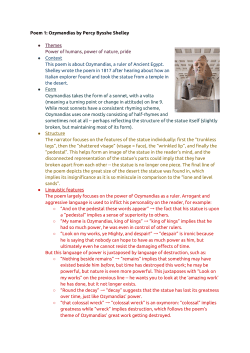 Poem 1: Ozymandias by Percy Bysshe Shelley Themes
