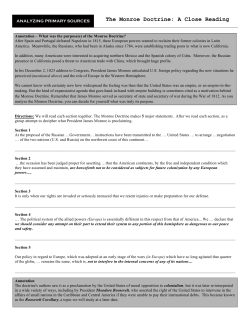 Monroe Doctrine A Closer Look