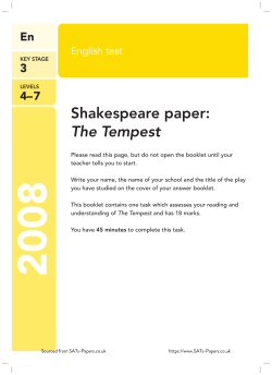2008 KS3 SATs English Shakespeare Paper (The