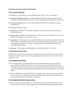 Early Voting Regulations