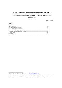 global capital, postmodern/poststructural deconstruction and social