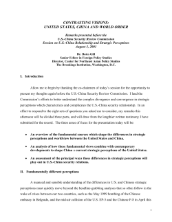 contrasting visions: united states, china and world order