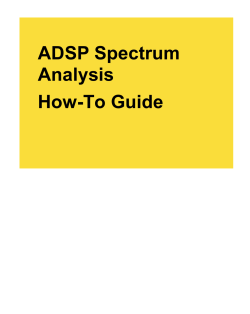 ADSP Spectrum Analysis How-To Guide