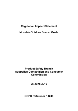Movable Outdoor Soccer Goals - Regulation Impact Statement