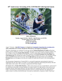 10th Anniversary Screening of EL CONTRATO with Special Guests