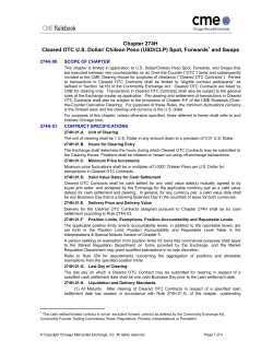 Chapter 274H Cleared OTC U.S. Dollar/ Chilean Peso (USD/CLP