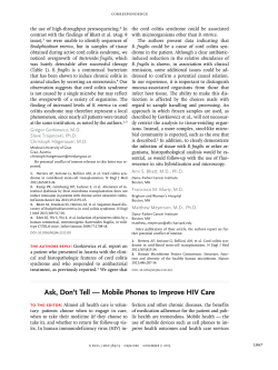 Ask, Don`t Tell &mdash; Mobile Phones to Improve HIV Care