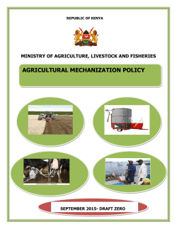 agricultural mechanization policy - Ministry of Agriculture Livestock