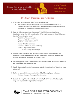 Pre-Show Questions and Activities