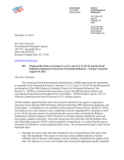 AFPM Emissions Factors Comments