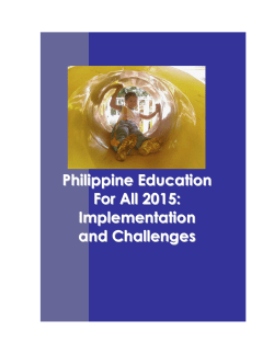 Philippine Education For All 2015: Implementation and Challenges