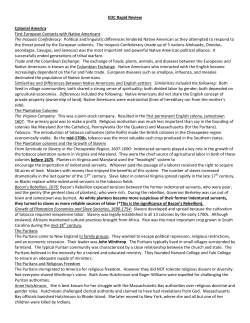 EOC Rapid Review Colonial America First European