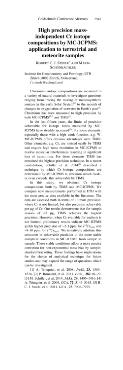 High precision mass- independent Cr isotope compositions by MC
