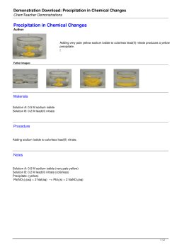 Precipitation in Chemical Changes