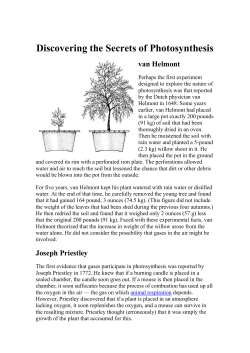 Discovering the Secrets of Photosynthesis van Helmont