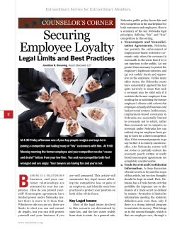 Securing Employee Loyalty: Legal Limits and