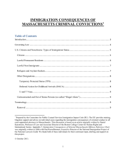 Immigration Consequences of Massachusetts
