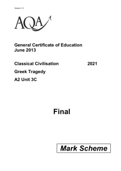 A-level Classical Civilisation Mark scheme Unit 03C - Greek